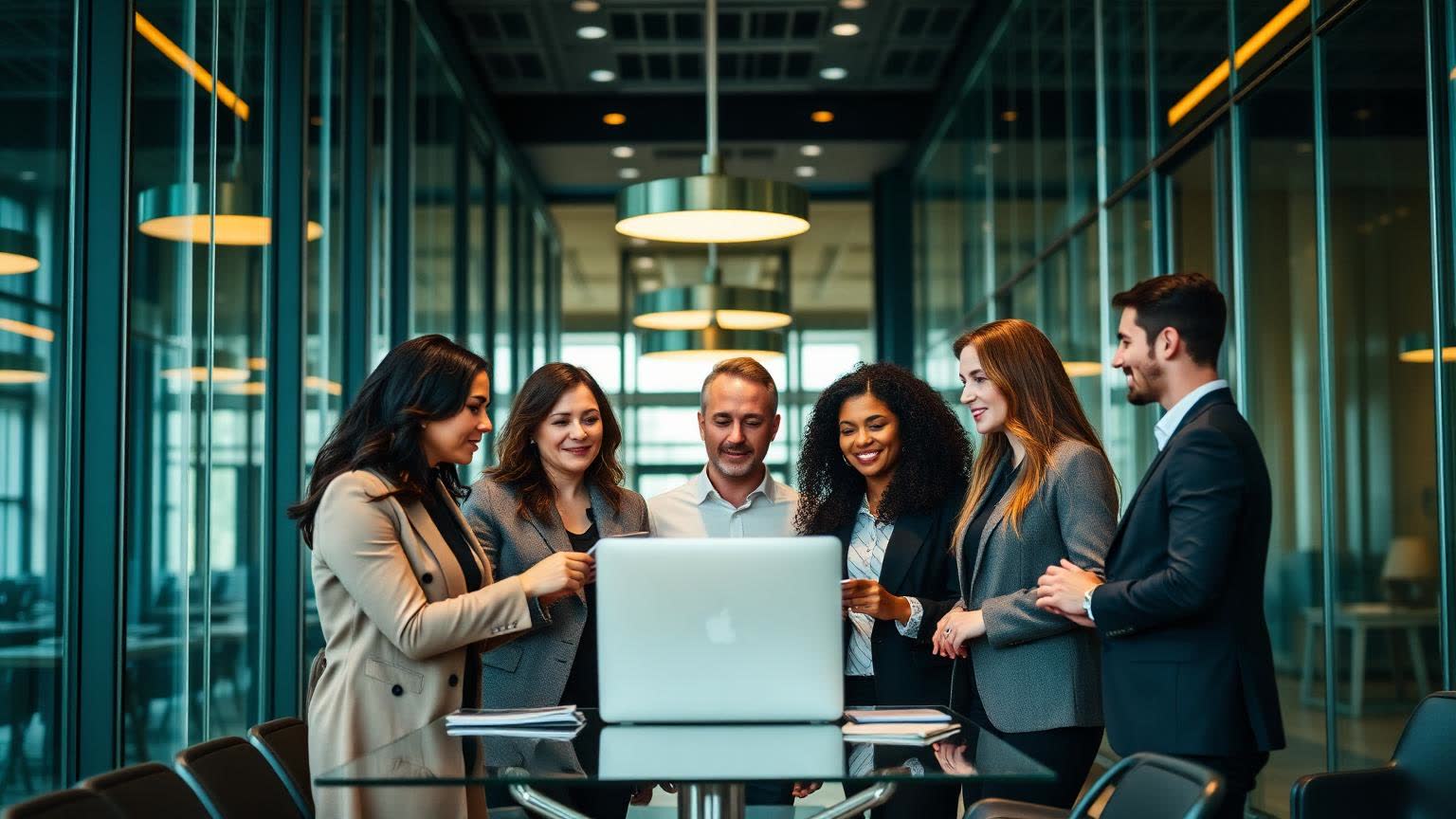 The OVO MONIE team collaborating in a modern office